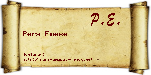 Pers Emese névjegykártya